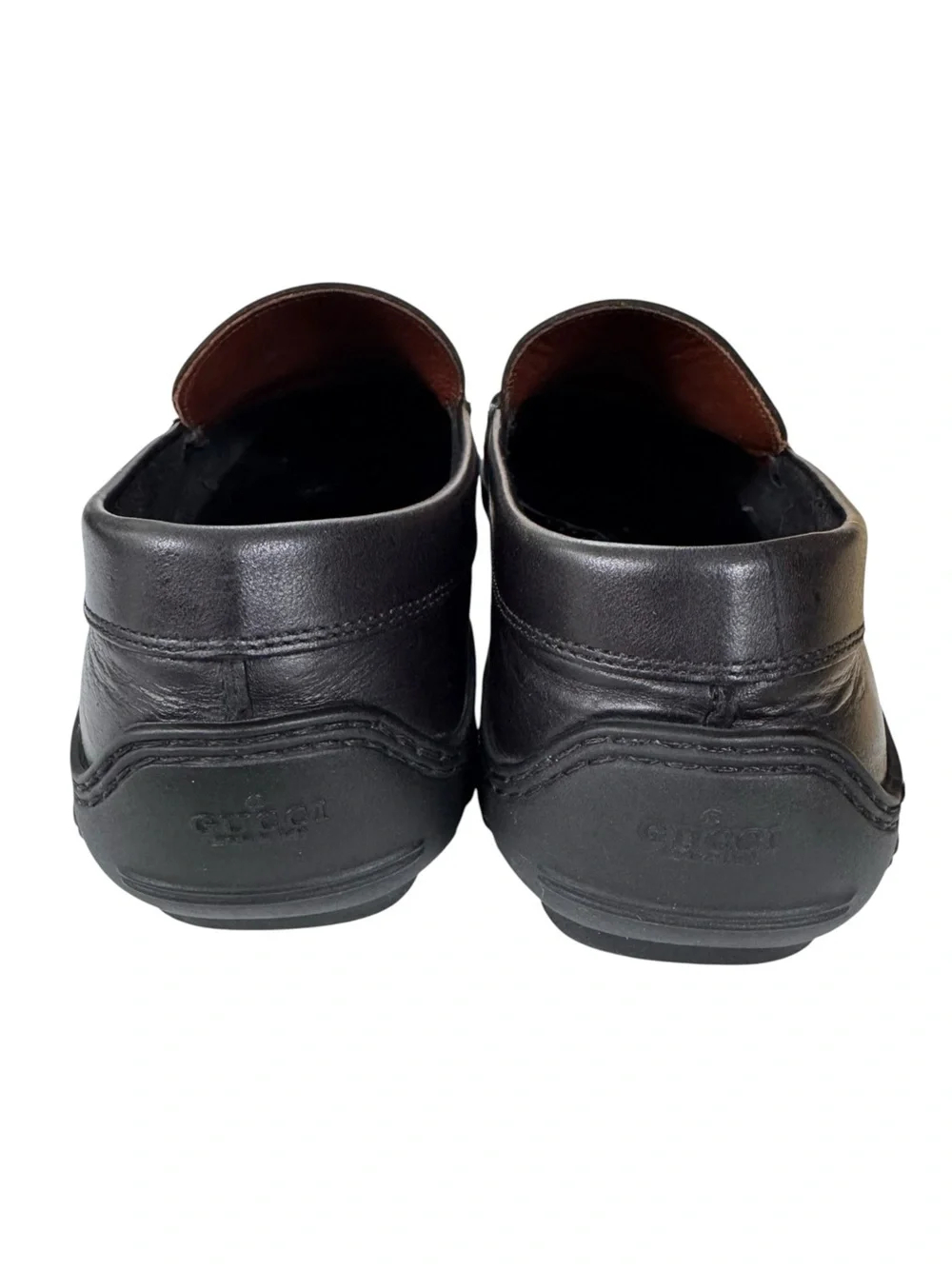 Gucci Horsebit Driving Loafers in Black Leather Mens 8/8.5